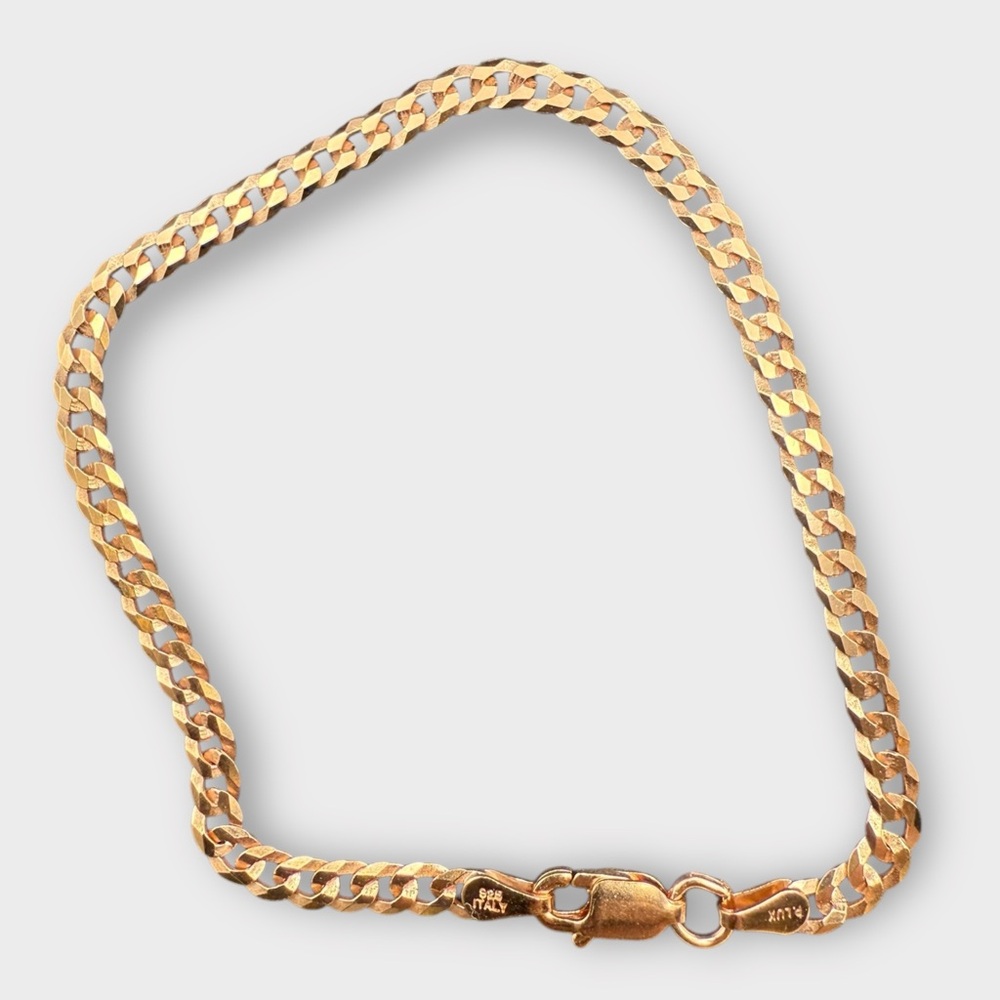 7” 18k Rose Gold Vermeil 925 Silver Cuban Link Bracelet